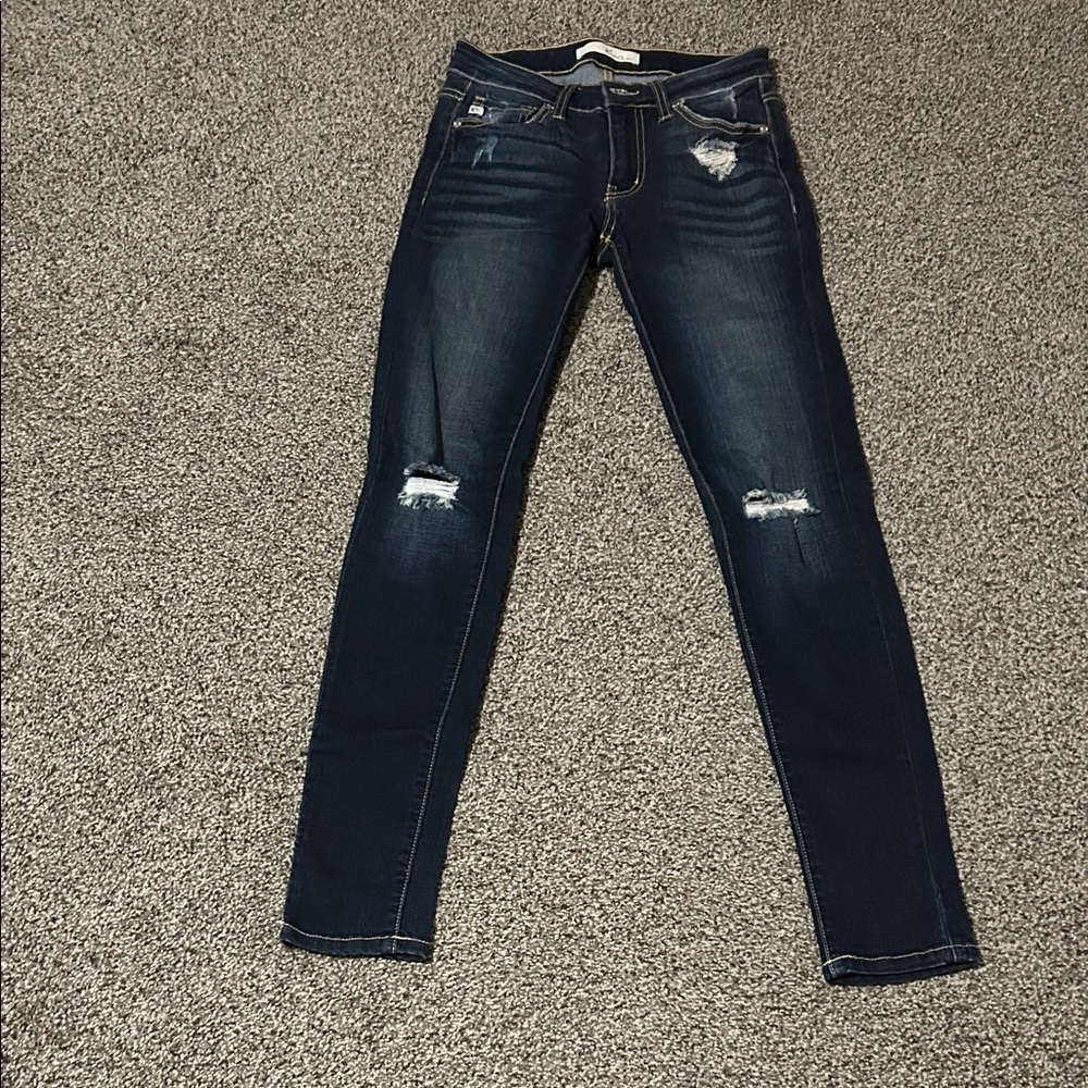 KanCan Dark Blue Distressed Skinny Jeans